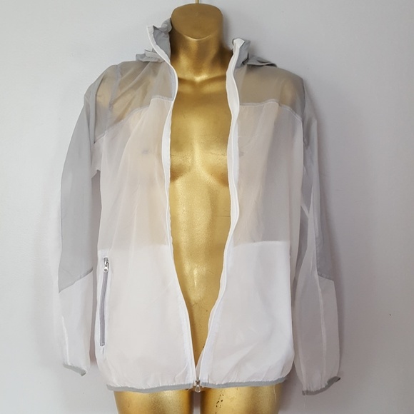 Forever 21 Jackets & Blazers - Sheer windbreaker ombre grey white size med